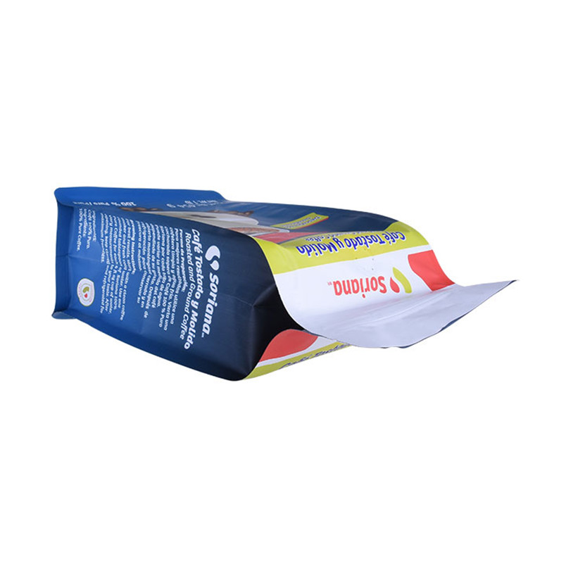 Bolsa De Fondo Plano De Café Brillante De Embalaje De Grado Alimenticio De Plástico Con Cremallera Frontal Proveedor De Bolsas Flexibles Impresas Personalizadas