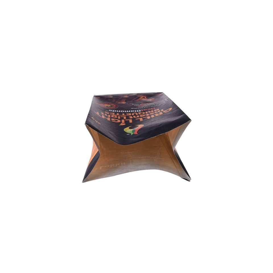 Empaque De Carbón Para Barbacoa Con Fuelle Lateral Impresión De Lámina De Oro Personalizada Papel Kraft Sellado En Caliente Fuerte Bolsa De 3 Kg