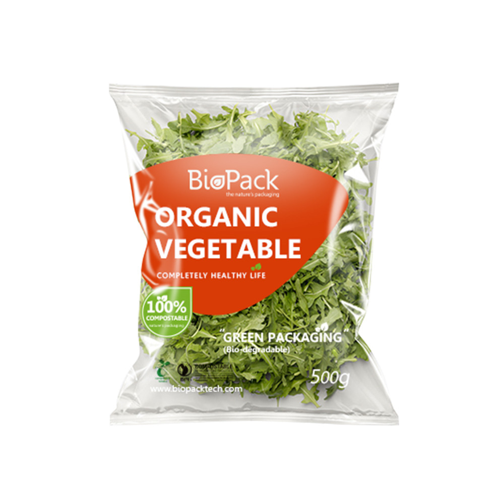 Embalaje Biodegradable PLA Transparente Impreso Personalizado Para Fruta Fresca Con Orificio De Aire