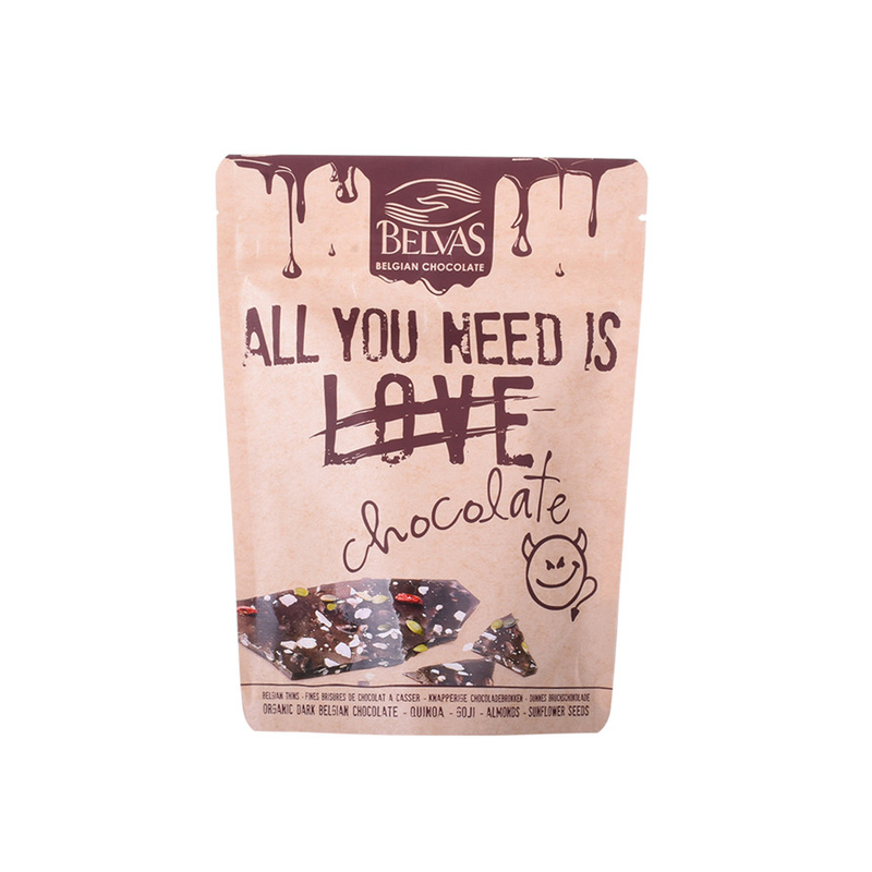 Bolsa De Aluminio Compuesto De Plástico Para Alimentos, Bolsa De Galletas De Chocolate Con Cremallera Impresa, Bolsa Impermeable Para Aperitivos