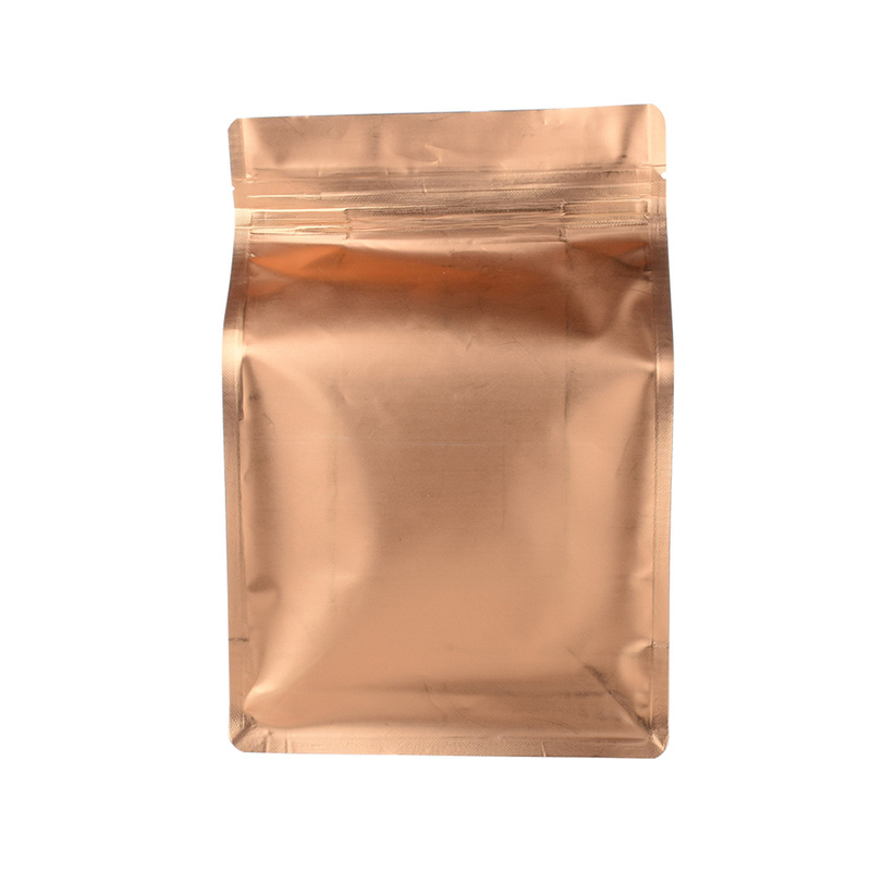 Bolso Plástico Amistoso De Eco Que Empaqueta Café De Fondo Plano Con Impresión Del Metal De La Impresión Del Metal Del Oro Con Válvula