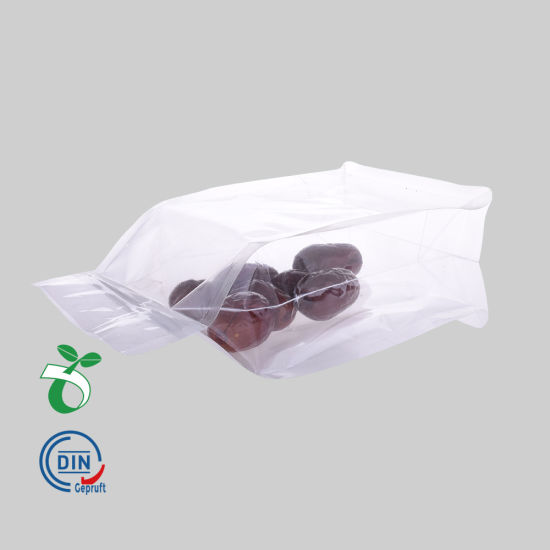 Reciclado Eco amigable almidón de maíz ziplock Stand up Food Packaging 100% Compostable Biodegradable Bolsa de plástico al por mayor