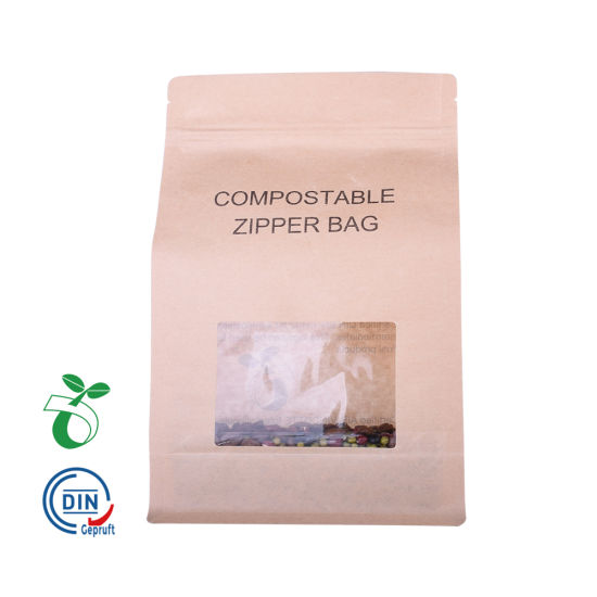 Bolsa de papel Logotipo personalizado Imprimir Biodegradable Compostable PLA Maíz Almidón Bolsa