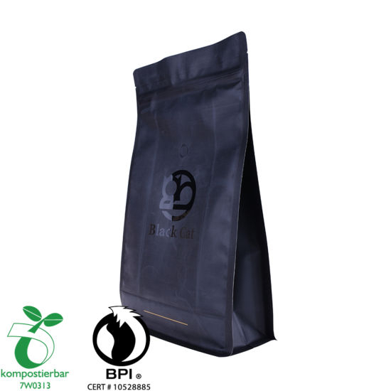 Proveedor de bolsas biodegradables con sellado térmico de fondo cuadrado con cremallera en China