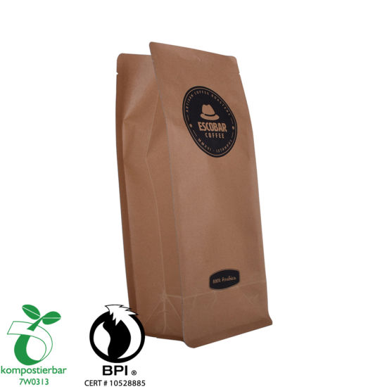 Proveedor de bolsa de papel Kraft de café con refuerzo lateral de polvo de proteína de suero en China