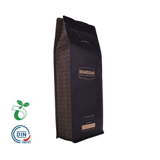 100% Reciclar Papel Almidón de maíz Bolsa OEM Logo Impresión Biodegradable Bolsa de contacto con alimentos
