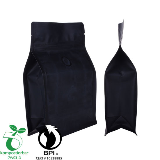 Fabricante de bolsas compostables certificadas Zippi con fondo redondo y cierre hermético resellable en China