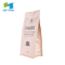 8 oz Fondo plano 100% Compostable Impresión personalizada Bolsa de papel Kraft Embalaje 250g Bolsa de café biodegradable con válvula
