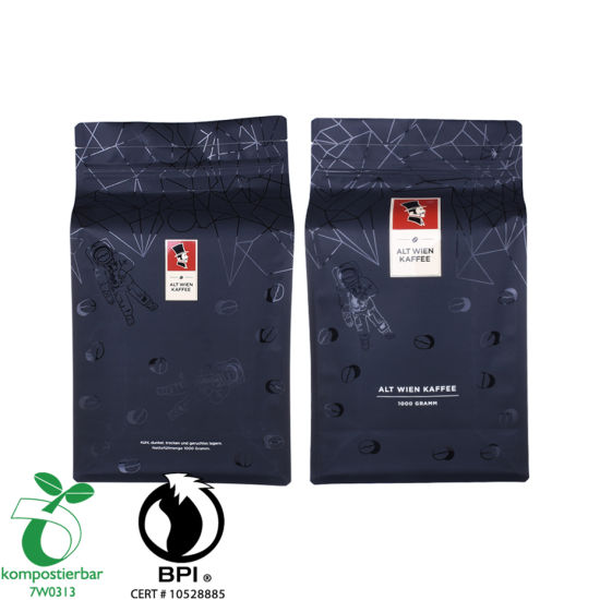 Fabricante de válvula unidireccional con bolsa de café de fondo plano con cremallera en China