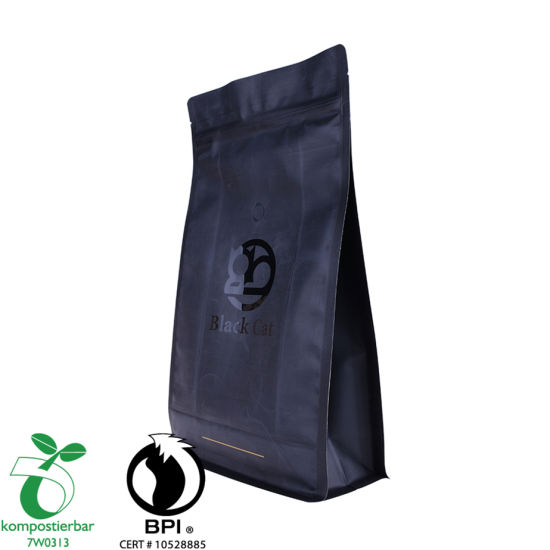 Paquete de bolsa de café con fondo cuadrado Ziplock de alimentos al por mayor de China