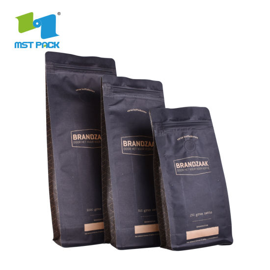 Bolsa de papel de café y té compostable biodegradable ecológico impreso personalizado