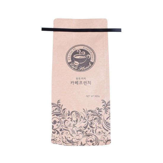 Embalaje compostable PLA Bolsas de plástico Papel Kraft Bolsa de café biodegradable