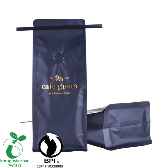 Fábrica de bolsas de cremallera de embalaje de café con fondo de bloque impreso personalizado China