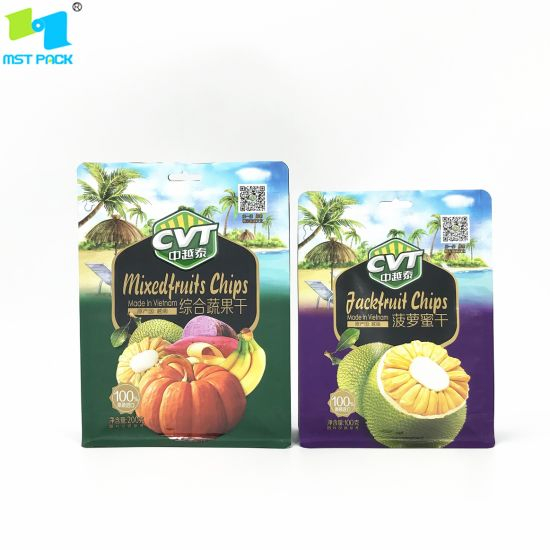 Bolsas de embalaje de alimentos compostables 100% biodegradables Bolsas de cremallera impresas personalizadas Bolsas de frutas