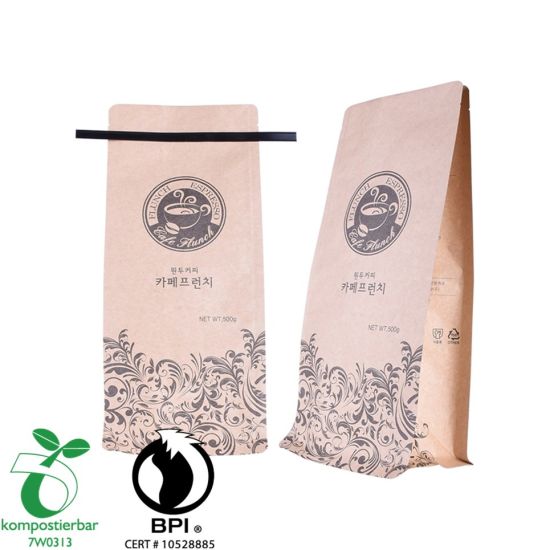 Bolsa de café compostable inferior de bloque al por mayor en China