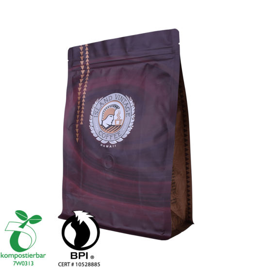 Alimentos Ziplock Block Bottom Coffee Powder Packaging Bag Factory en China